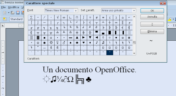 OpenOffice Caratteri Speciali