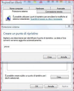 Windows Vista: ripristino configurazione di sistema