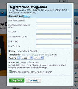 registrazione imagechef