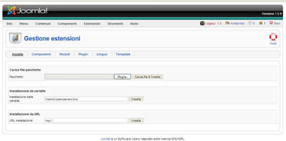 estensioni joomla, installare componenti joomla