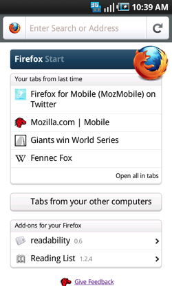 Firefox 4 Beta 2 Mobile