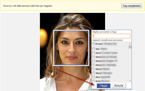 taggare su facebook