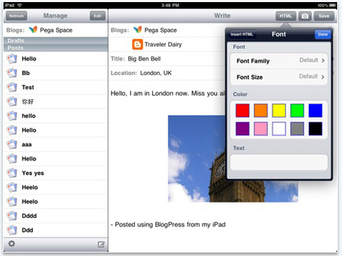 Come gestire il proprio blog da iPhone, iPod Touch e iPad