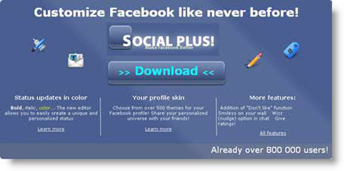 personalizzare facebook, social plus facebook