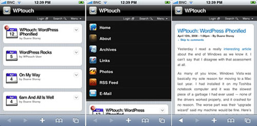 sito wordpress iphone