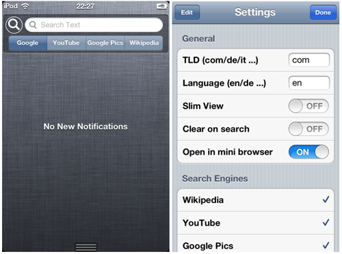 [Cydia] iOS 5: come effettuare ricerche su internet dal centro notifiche