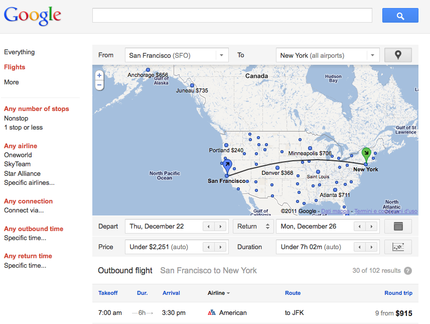 Google Flights: cos'è e come si usa