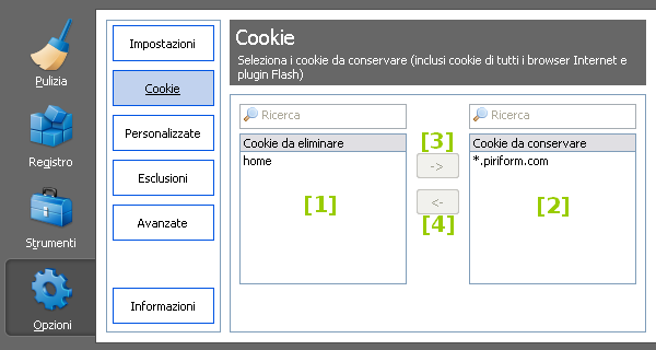 CCleaner, come gestire i cookie