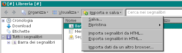 Firefox Segnalibri