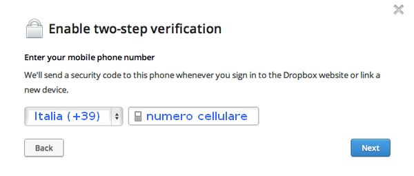 Dropbox, attivare l'autenticazione a due fattori
