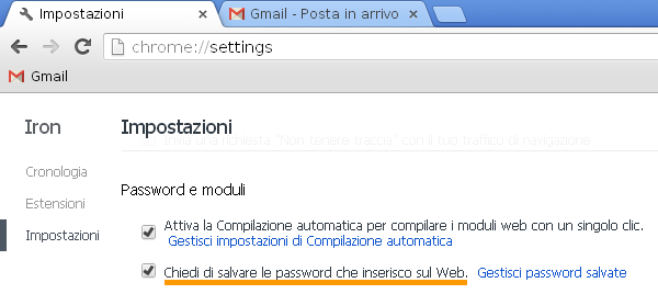 Google Chrome, salvare e gestire le password