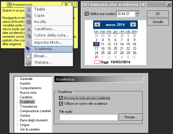 Promemoria sul desktop con A Note