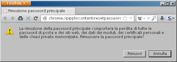 Resettare la password principale di Firefox