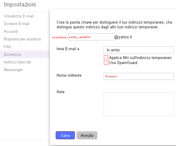 500 indirizzi antispam con Yahoo! Mail AddressGuard