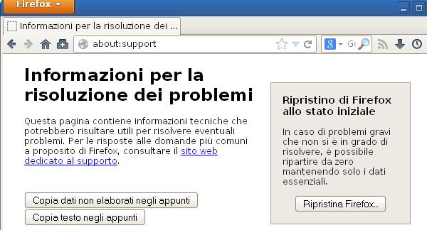 Ripristinare il funzionamento di Firefox