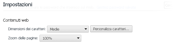 Google Chrome caratteri