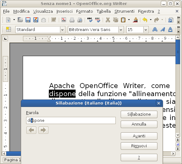 OpenOffice Sillabazione