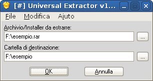 Come aprire file RAR con Universal Extractor