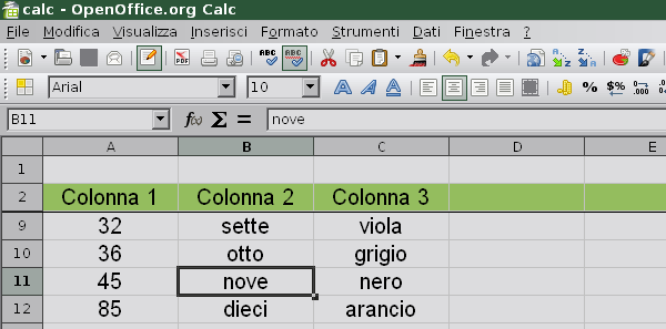 OpenOffice Calc