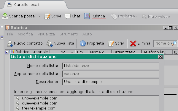 Thunderbird Nuova Lista