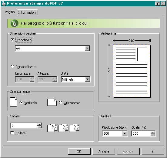 doPDF, impostare pagina e risoluzione delle immagini di un PDF