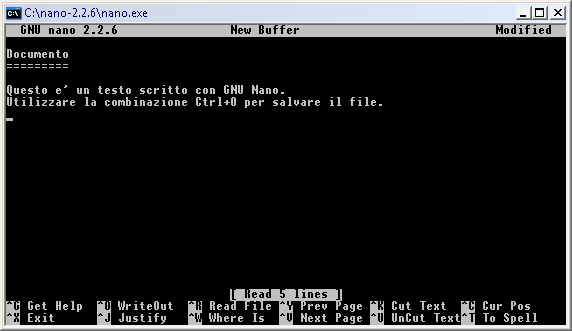 GNU Nano per Windows