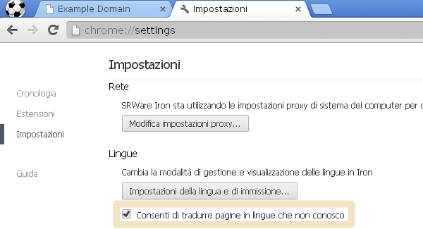 Google Chrome Traduzione