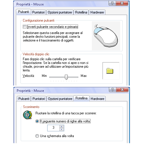 Windows 7 rotellina mouse