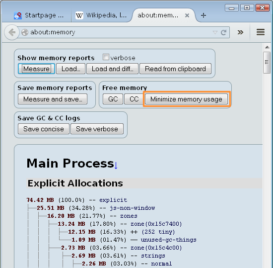 Firefox about-memory