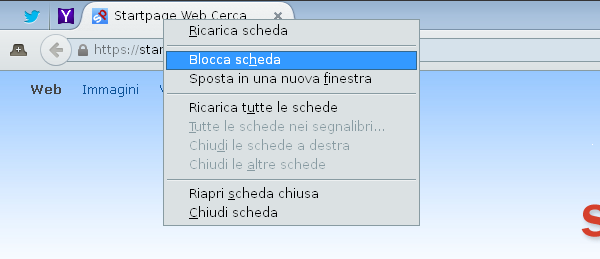 Firefox, come bloccare le schede