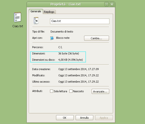 NTFS data cluster