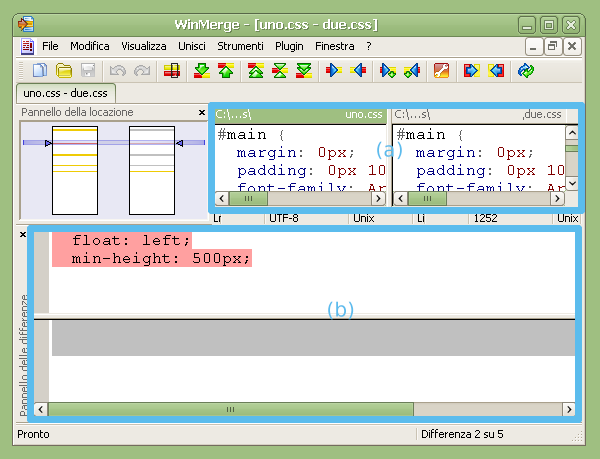 Confrontare due file con WinMerge