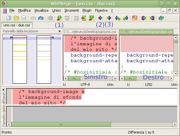 WinMerge, fondere il contenuto di due documenti