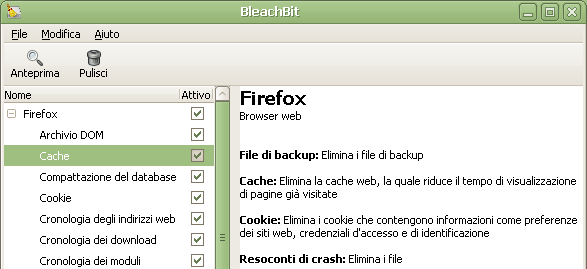 BleachBit, ripulire Windows o Linux