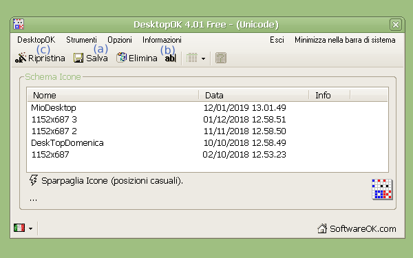 DesktopOK posizione icone desktop