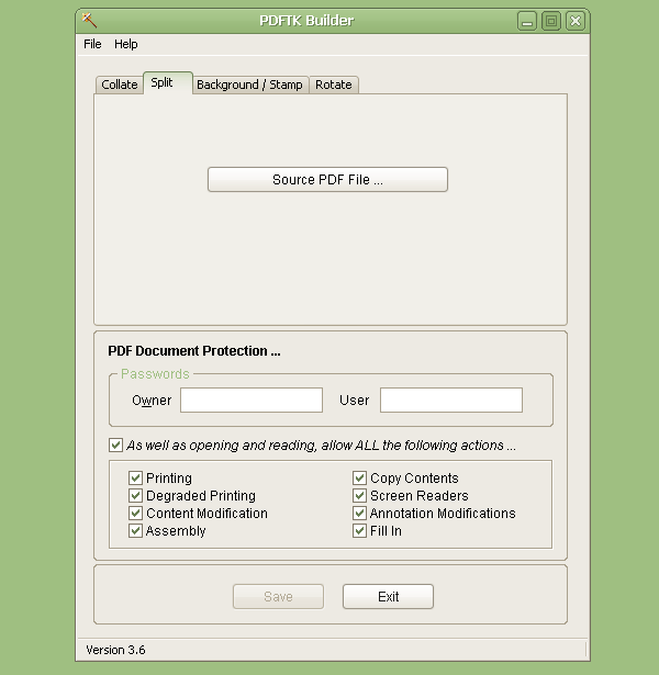 Estrarre pagine da un PDF – PDFTK Builder