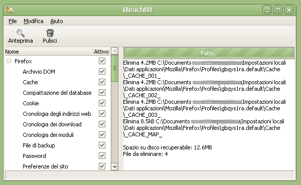 Guida BleachBit, recuperare spazio su disco