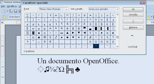 OpenOffice, come inserire i caratteri speciali