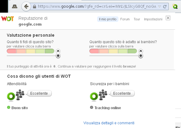 WOT per Firefox Valutazioni