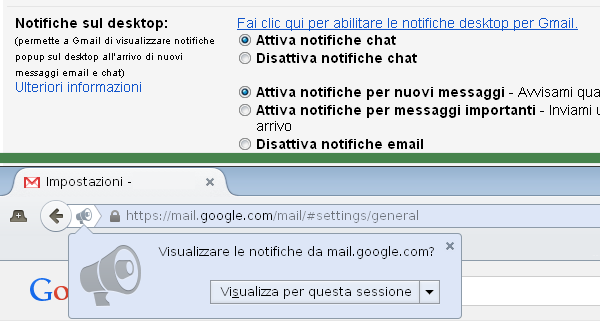Notifiche push di Gmail in Firefox