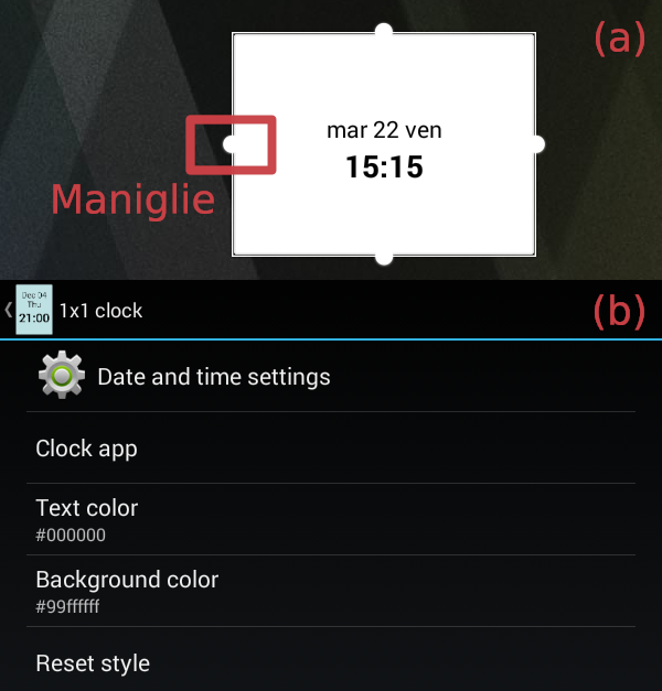 Un orologio per Android con 1x1 clock widget