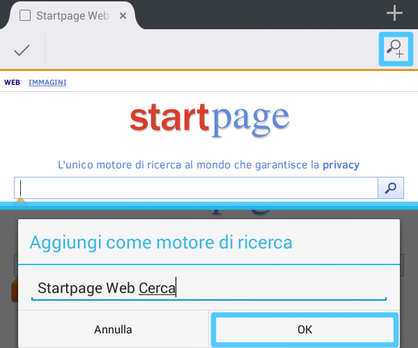 Firefox per Android, aggiungere un motore di ricerca