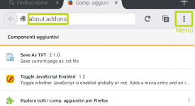 Firefox per Android componenti aggiuntivi