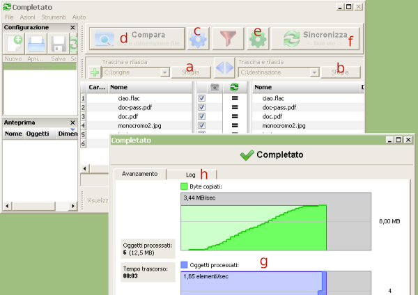 FreeFileSync, sincronizzare due cartelle