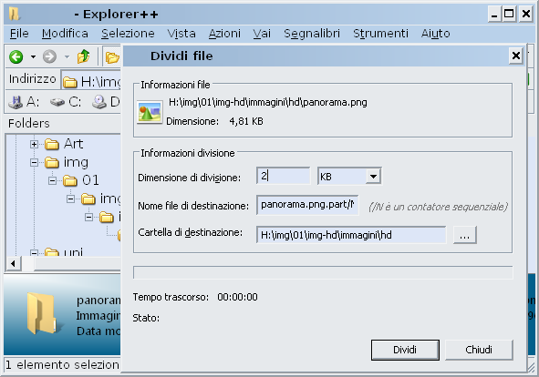 Explorer++ Dividi file