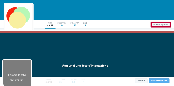 Twitter, personalizzare l'immagine di copertina