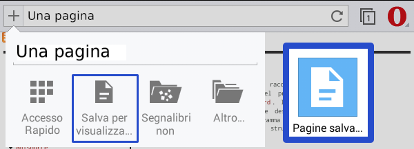 Opera Mini, leggere le pagine offline