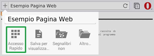 Opera Mini, i segnalibri in accesso rapido