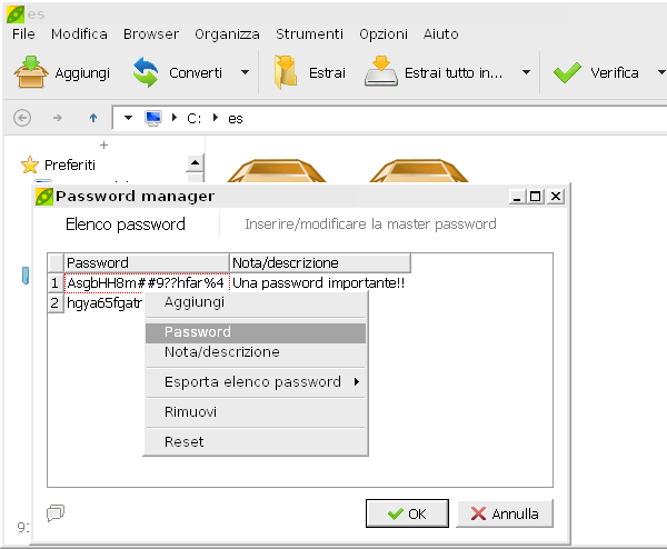 PeaZip password manager