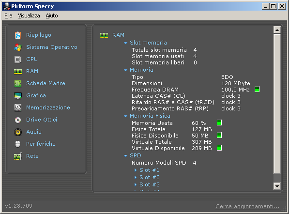 Caratteristiche della RAM con Speccy